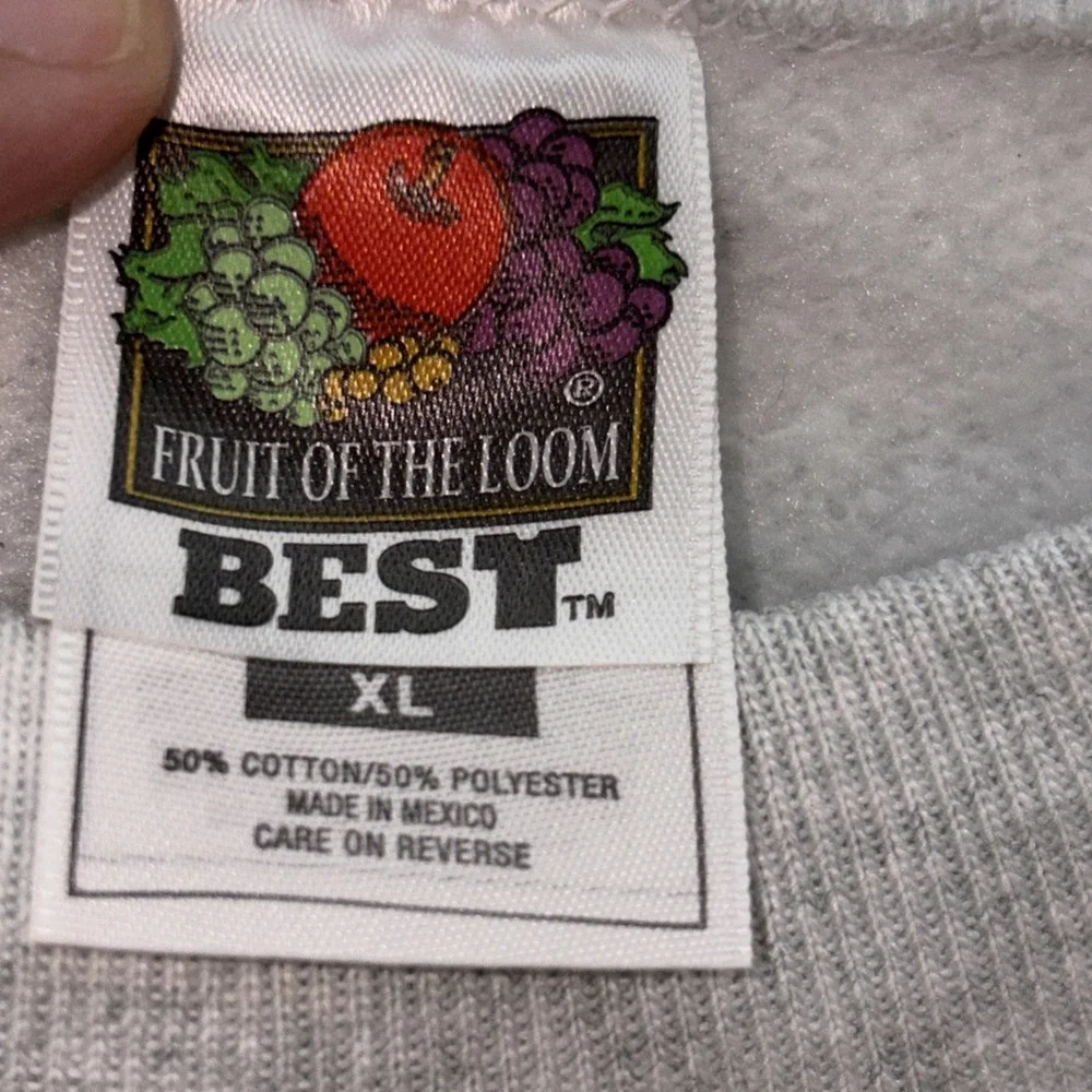 Vintage 1990s Fruit of the‎ Loom Abercrombie XL Gray Sweatshirt, Retro Style